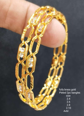 Gyaan Jewels Brass Gold-plated Bangle Set(Pack of 2)
