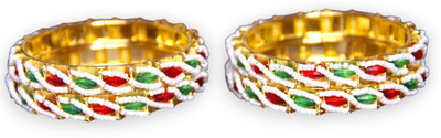 ACCESSHER Brass Gold-plated Bangle Set(Pack of 4)