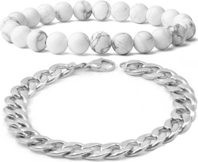 IKONKARR Stone, Stainless Steel Bracelet(Pack of 2)