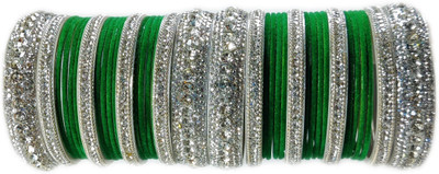 Ammoli Shell Cubic Zirconia Bangle Set(Pack of 10)