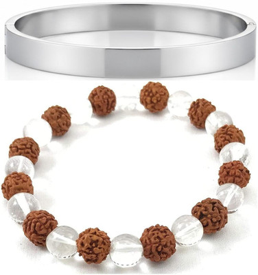 HouseOfCommon Crystal, Stainless Steel Bracelet(Pack of 2)