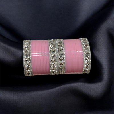 BBS Plastic Zircon Silver Chudas(Pack of 10)