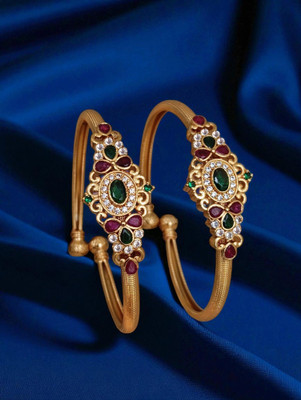 Sangria Brass Diamond Gold-plated Bangle