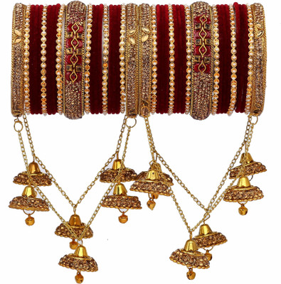 GLIKA Metal Zircon Gold-plated Bangle Set(Pack of 42)