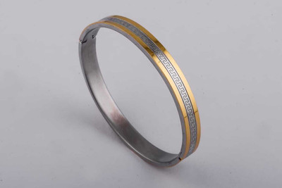 GORASH CREATION Stainless Steel Silver, Gold-plated Kada