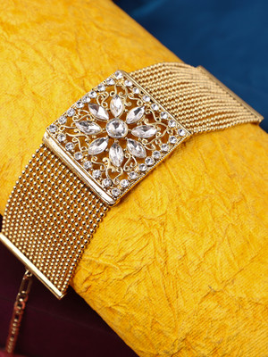 Anika's Creation Alloy Cubic Zirconia Gold-plated Bracelet