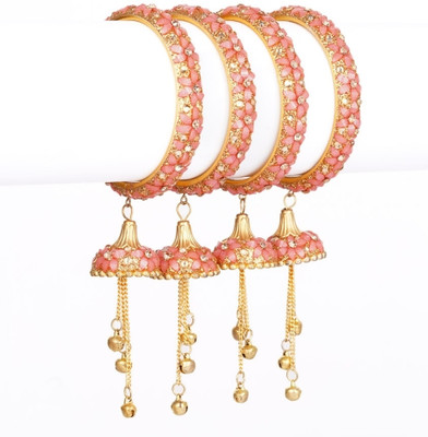 Mamon Creations Alloy Gold-plated Bangle Set(Pack of 4)