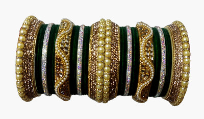 oms Plastic Zircon Bangle Set(Pack of 10)