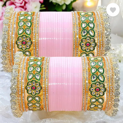 whatowear Alloy Cubic Zirconia Gold-plated Chudas(Pack of 2)