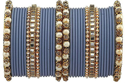 DONERIA Metal Pearl Bangle Set(Pack of 34)