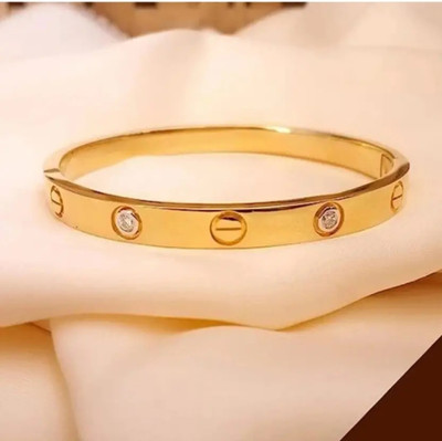 REEWAZIMPERIAL Stainless Steel Diamond Gold-plated Bangle