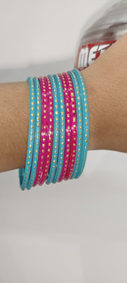 wear your shine with sk Glass Bangle Set(Pack of 10)