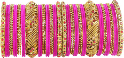 NMII Metal Zircon Enamel Bangle Set(Pack of 46)