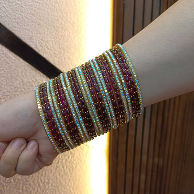 Kaab Glass Bangle Set(Pack of 10)