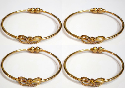 BIMIJEWEL Alloy Pearl Gold-plated Bangle(Pack of 4)