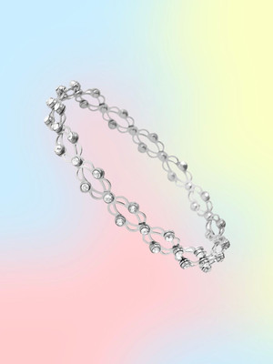 KIVORA Alloy Cubic Zirconia Silver Bracelet