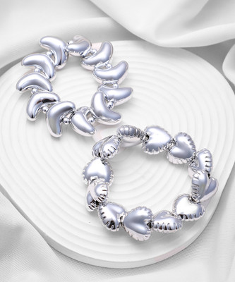 SOHI Plastic Silver Bracelet Set(Pack of 2)