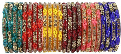 HOMOZE Glass Beads, Zircon Bangle Set(Pack of 24)