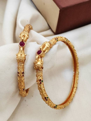 ANOUK Brass Diamond Gold-plated Bangle Set(Pack of 2)