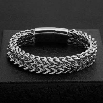 Fashion Frill Stainless Steel Silver Bracelet