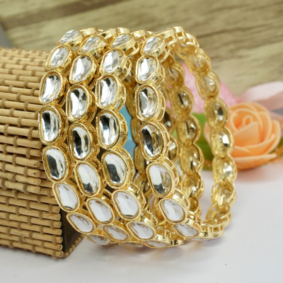 Panini Jewels Alloy Gold-plated Bangle Set(Pack of 4)