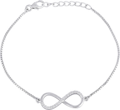 silver bling Sterling Silver Cubic Zirconia Rhodium Bracelet