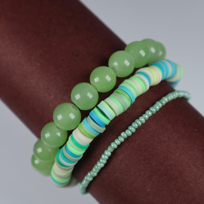 Threads & Beads Crystal, Glass, Plastic Bracelet Set(Pack of 3)