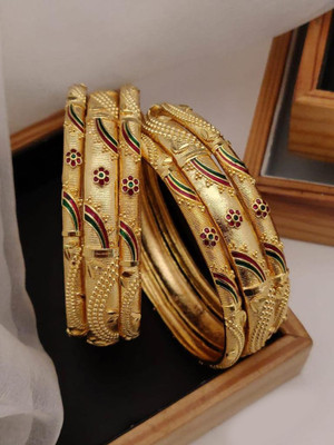 FMC Alloy Gold-plated Bangle Set(Pack of 6)