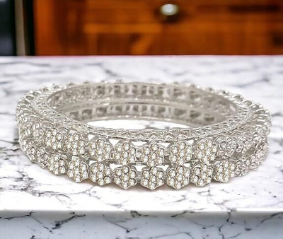 TFP STORE Alloy Silver Bangle Set(Pack of 2)