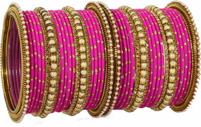 ZULKA Metal Zircon Bangle Set(Pack of 40)