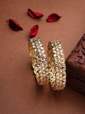 NVR Alloy Gold-plated Bangle Set(Pack of 2)