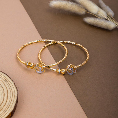 GEMINIELITE Alloy Cubic Zirconia Gold-plated Bangle Set(Pack of 2)
