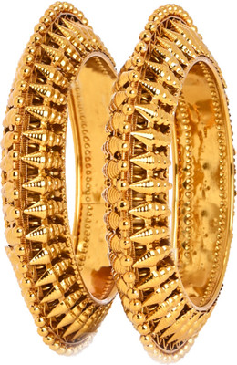 kewai Metal Gold-plated Bangle Set(Pack of 2)