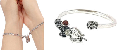 White Chimes Alloy Silver Bracelet(Pack of 4)