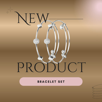 YA Glitz Metal Bracelet Set(Pack of 2)