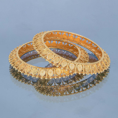 Manikya Brass Black Silver Kada(Pack of 2)