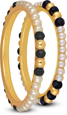 JFL Jewellery for Less Copper Gold-plated Bangle Set(Pack of 2)