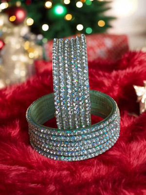 MS Entreprises Stone Bangle Set(Pack of 10)