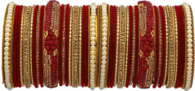 Rijoli Metal Zircon Gold-plated Bangle Set(Pack of 38)