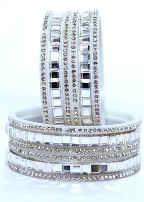 sanvi Glass Cubic Zirconia Kada(Pack of 10)