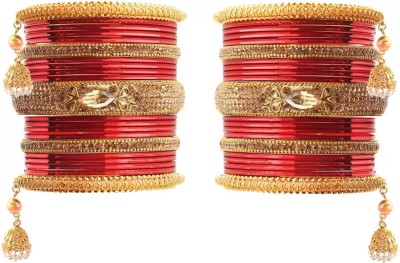 Rajwadi Alloy Cubic Zirconia Gold-plated Bangle Set(Pack of 42)