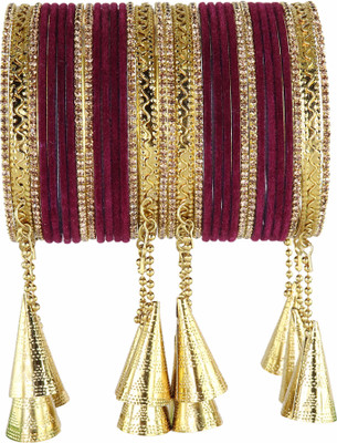 ZULKA Metal Zircon Bangle Set(Pack of 32)