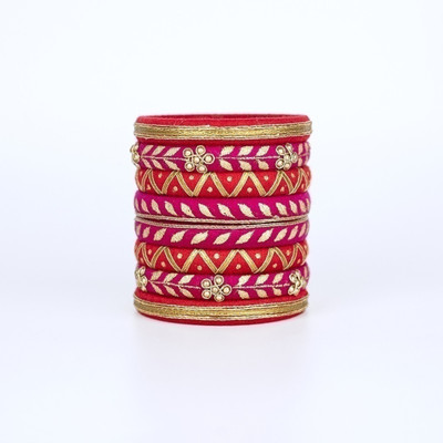 JNT Plastic Moonstone Silver Coated Bangle Set(Pack of 10)