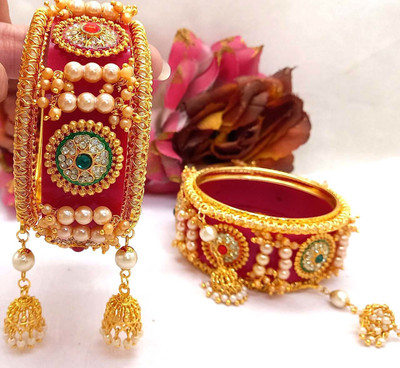 Rajwadi Plastic Pearl Bangle Set(Pack of 6)