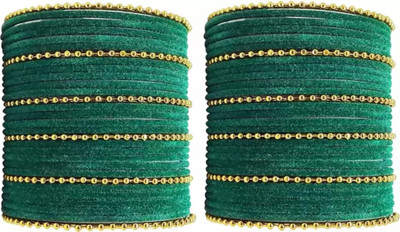 Rajwadi Metal, Fabric, Alloy Gold-plated Bangle Set(Pack of 60)