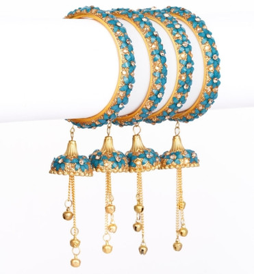 Mamon Creations Alloy Gold-plated Bangle Set(Pack of 4)