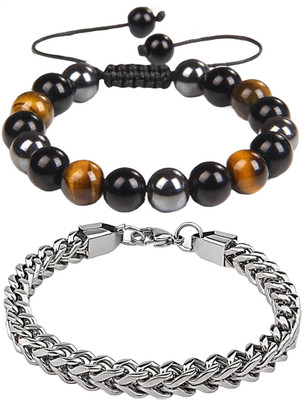PIXFLIX Metal, Stone, Alloy, Steel, Stainless Steel Charm Bracelet(Pack of 2)