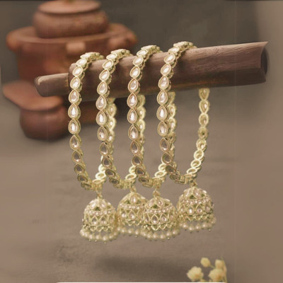 mankairoop Alloy Beads Gold-plated Bangle Set(Pack of 4)