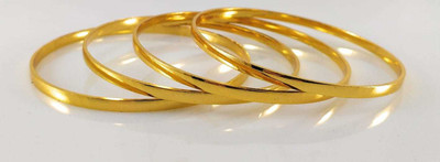 CM FASHIONS Copper Gold-plated Bangle Set(Pack of 4)