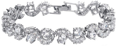 Kairangi Alloy Crystal Silver Bracelet